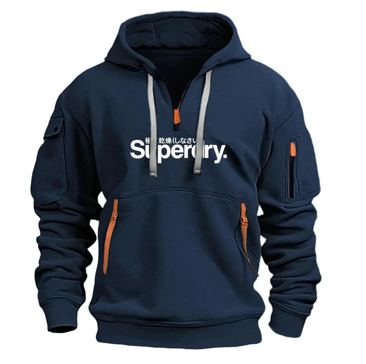 Sweat à capuche pour hommes, vêtements de marque, multi-poches, fermeture éclair, ample, décontracté, taille européenne, mode printemps et automne