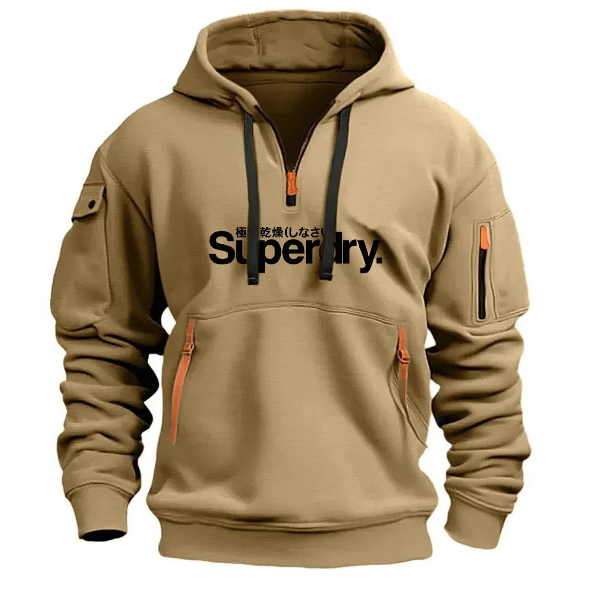 Sweat à capuche pour hommes, vêtements de marque, multi-poches, fermeture éclair, ample, décontracté, taille européenne, mode printemps et automne