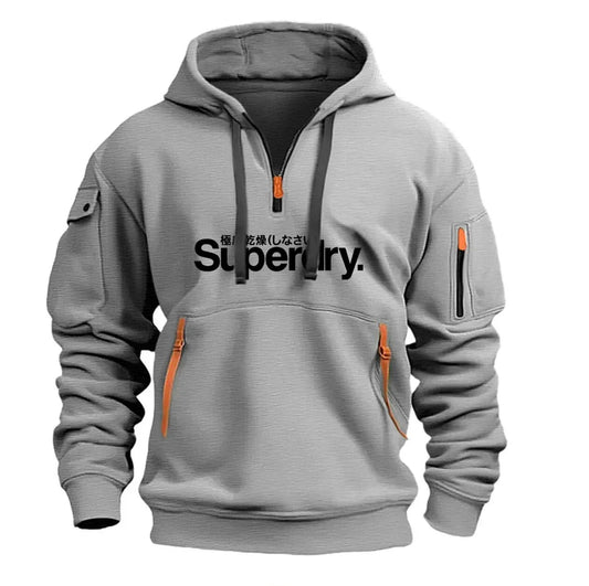 Sweat à capuche pour hommes, vêtements de marque, multi-poches, fermeture éclair, ample, décontracté, taille européenne, mode printemps et automne